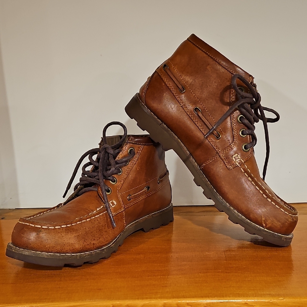 Men's Mid Lace-Up Leather Chukka Boots Size 9